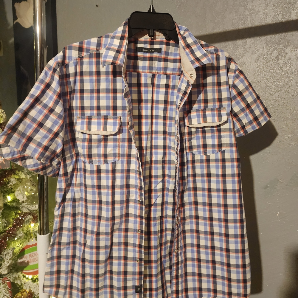 7 Diamonds Multicolor Plaid Button Down Shirt